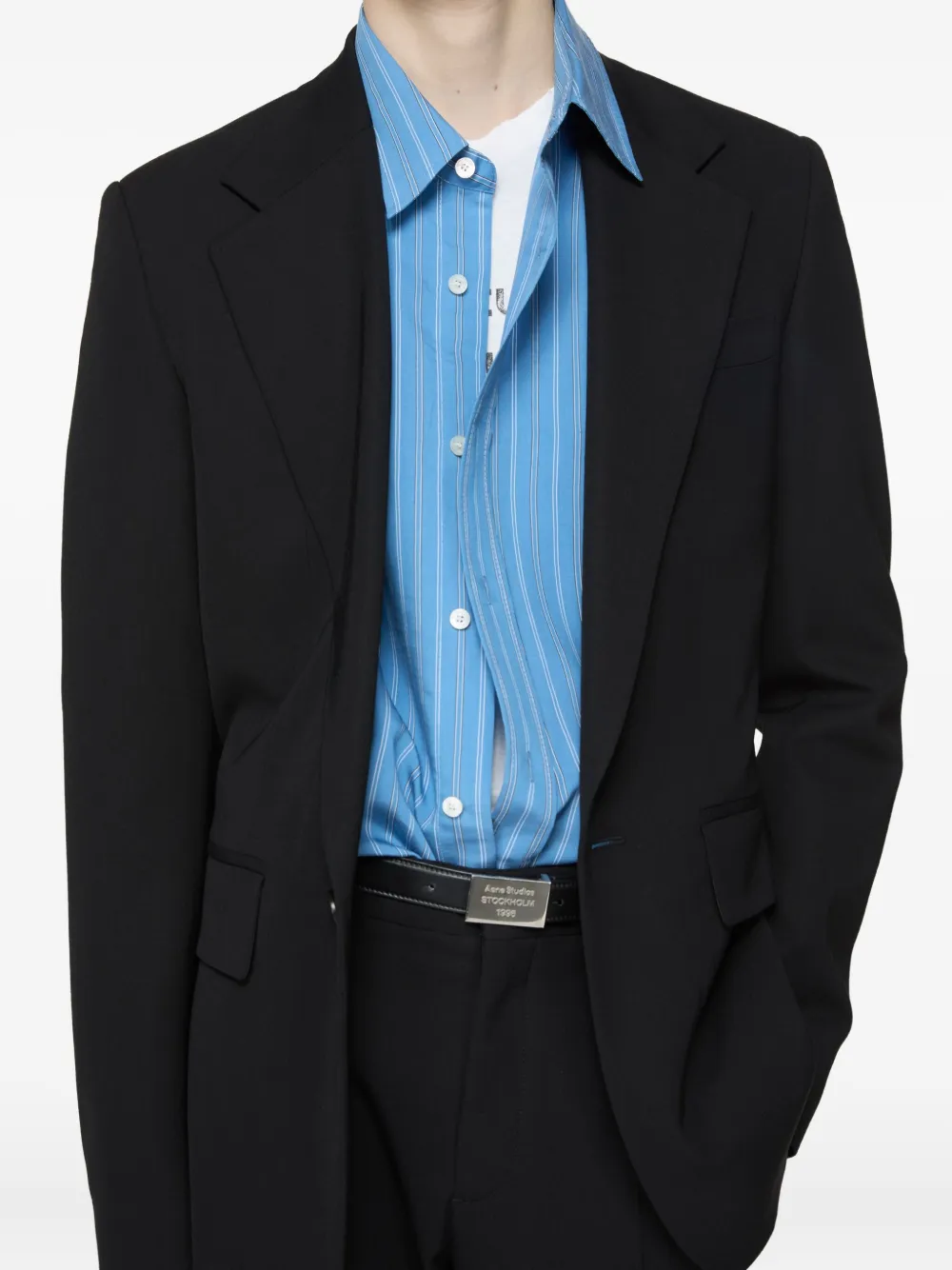 Acne Studios Blazer met enkele rij knopen en knoopdetail Zwart