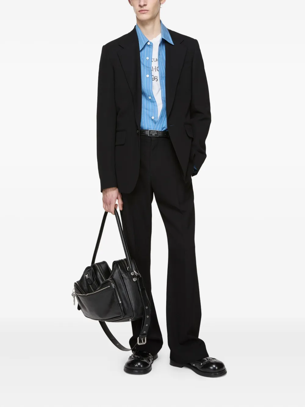 Acne Studios Blazer met enkele rij knopen en knoopdetail Zwart