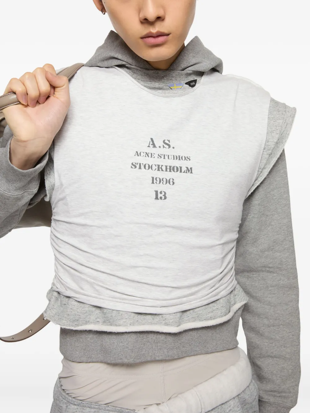 Acne Studios Gelaagde hoodie Grijs