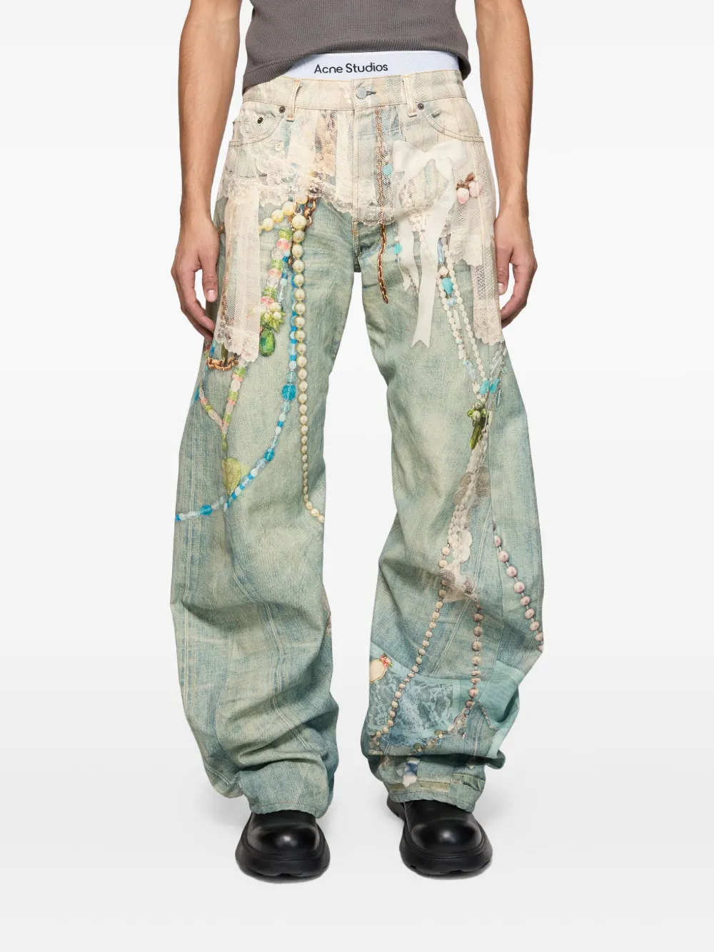 Acne Studios トロンプルイユ ジーンズ | ブルー | FARFETCH JP