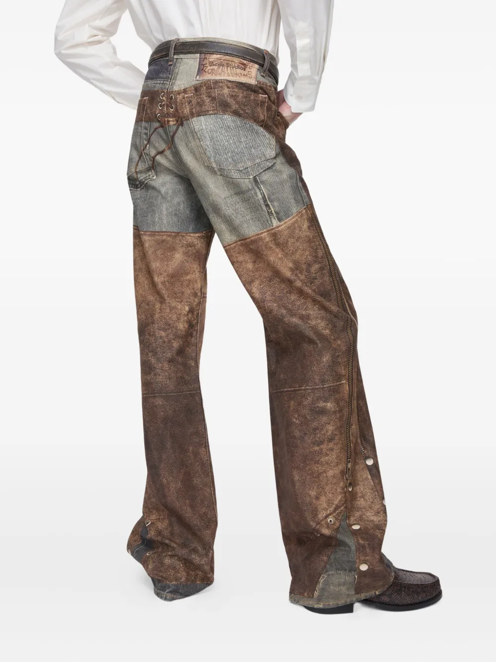 Acne Studios Jeans met print Bruin