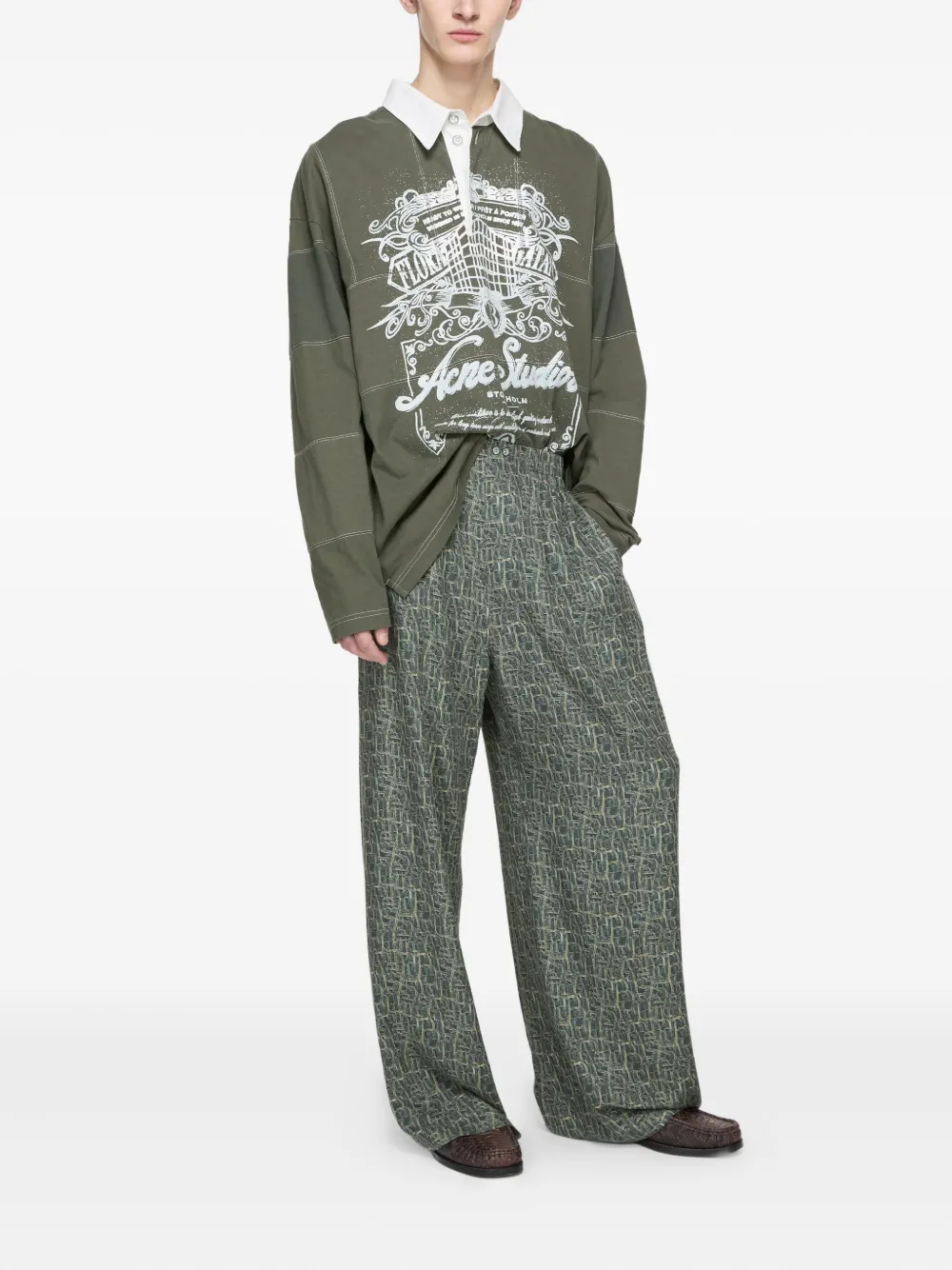 Acne Studios Trainingsbroek met abstracte print Groen