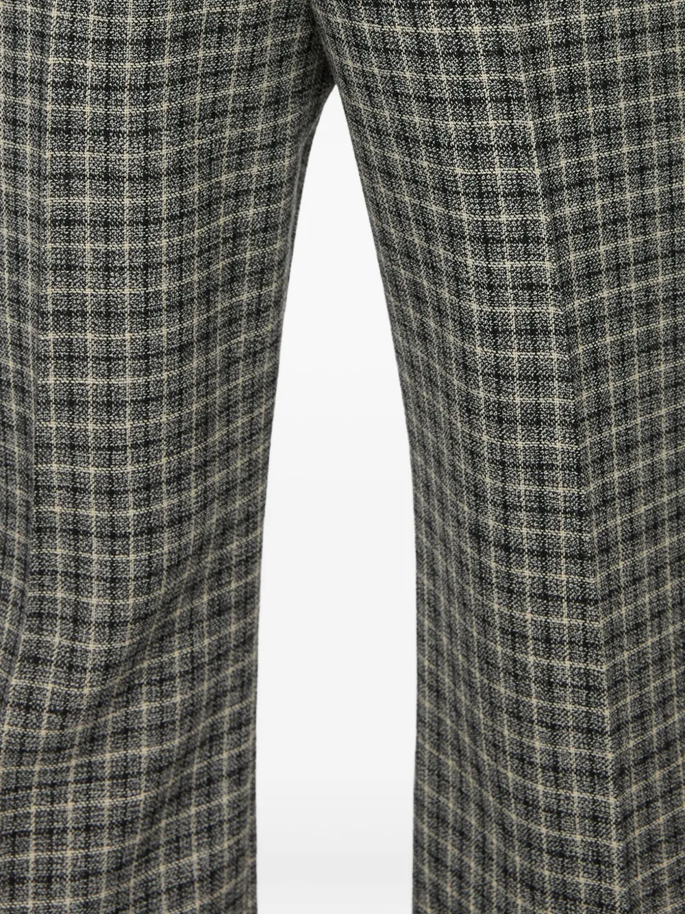 Acne Studios Checked Wool Straight Pants In Green