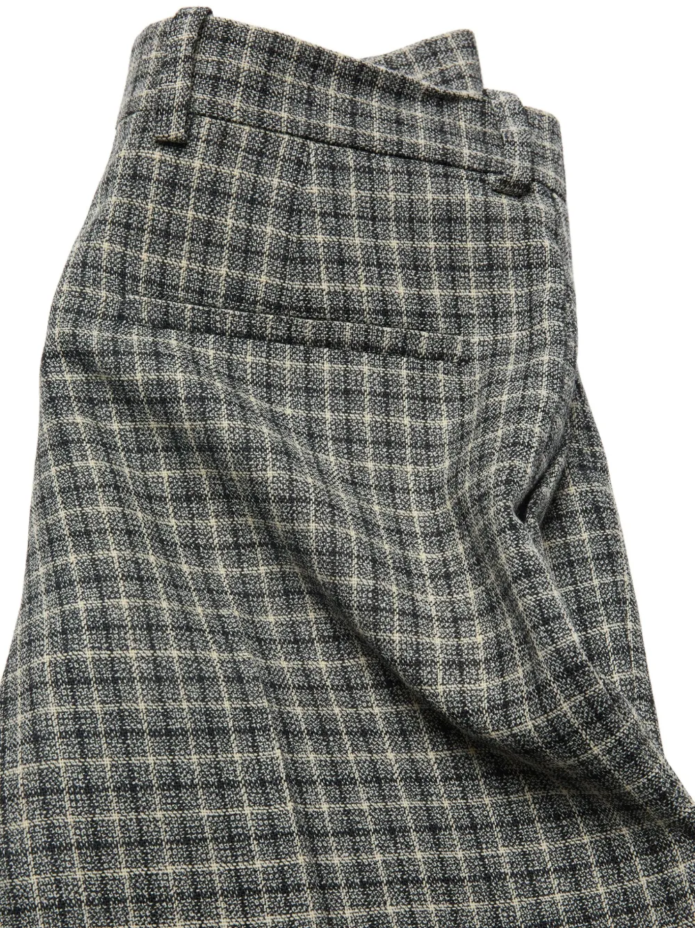 Acne Studios Checked Wool Straight Pants In Green