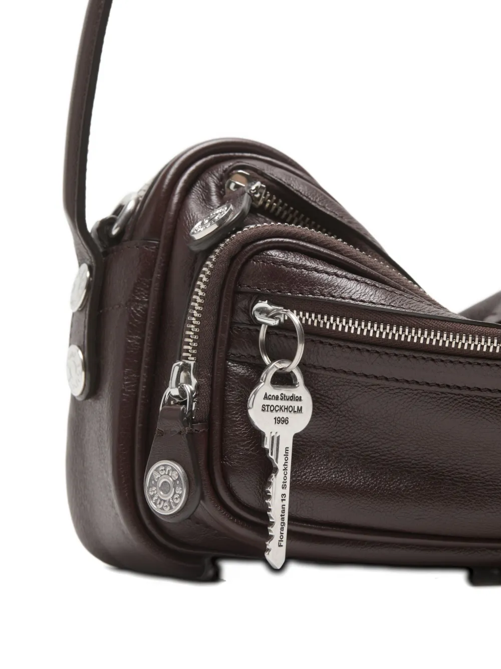 Acne Studios Camero Party Key-charm Leather Shoulder Bag In Brown