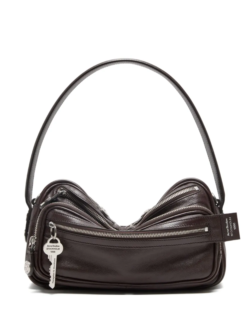 Acne Studios Camero Party Key-charm Leather Shoulder Bag In Brown