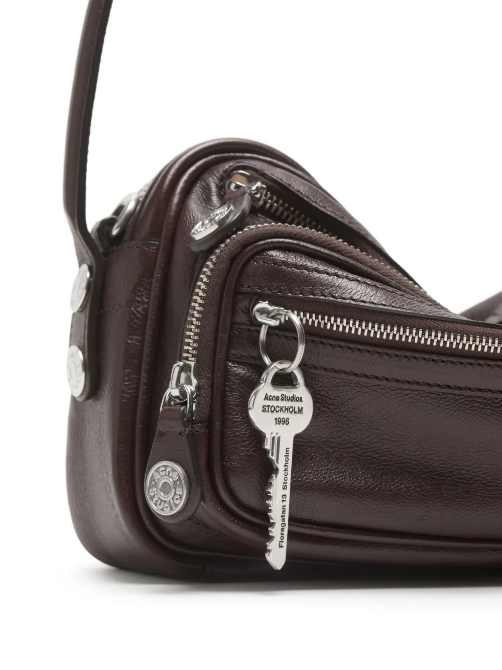 Acne Studios Camero Party key-charm leather shoulder bag Bruin