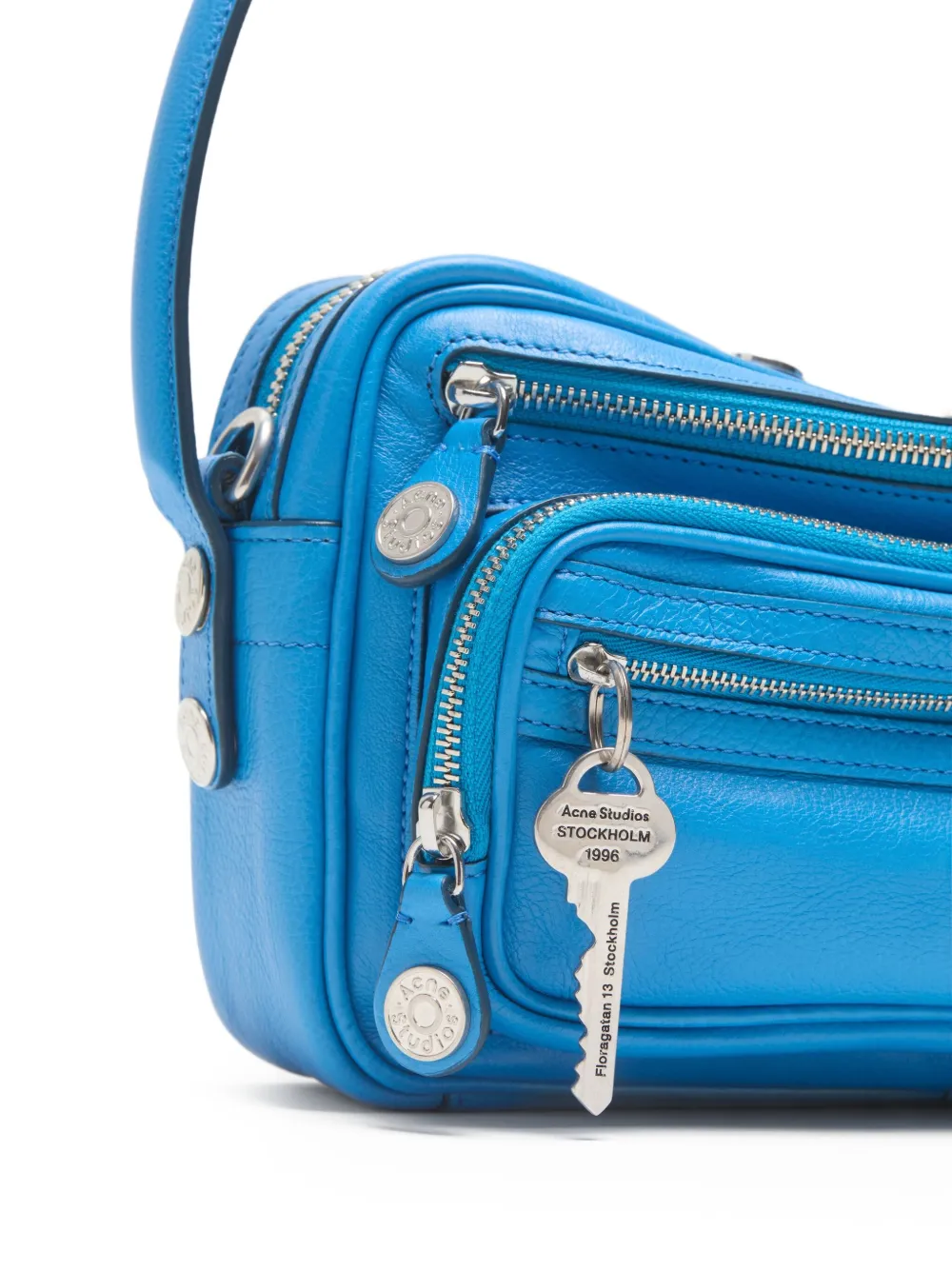 Acne Studios Leren schoudertas met rits Blauw