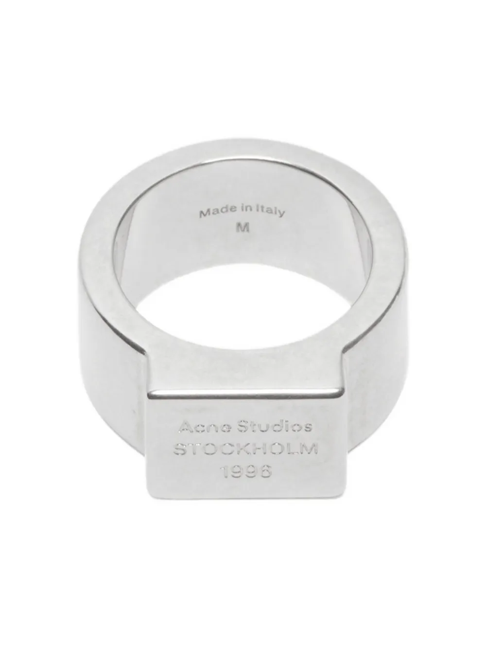 Acne Studios rectangular-logo signet ring | Silver | Image 1