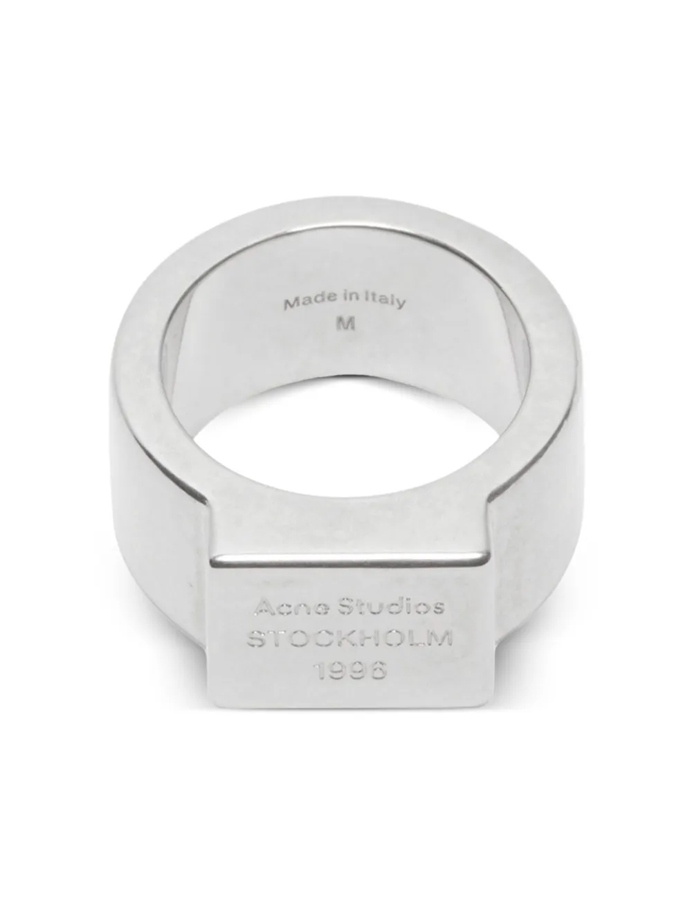 Acne Studios rectangular-logo signet ring | Silver | Image 1