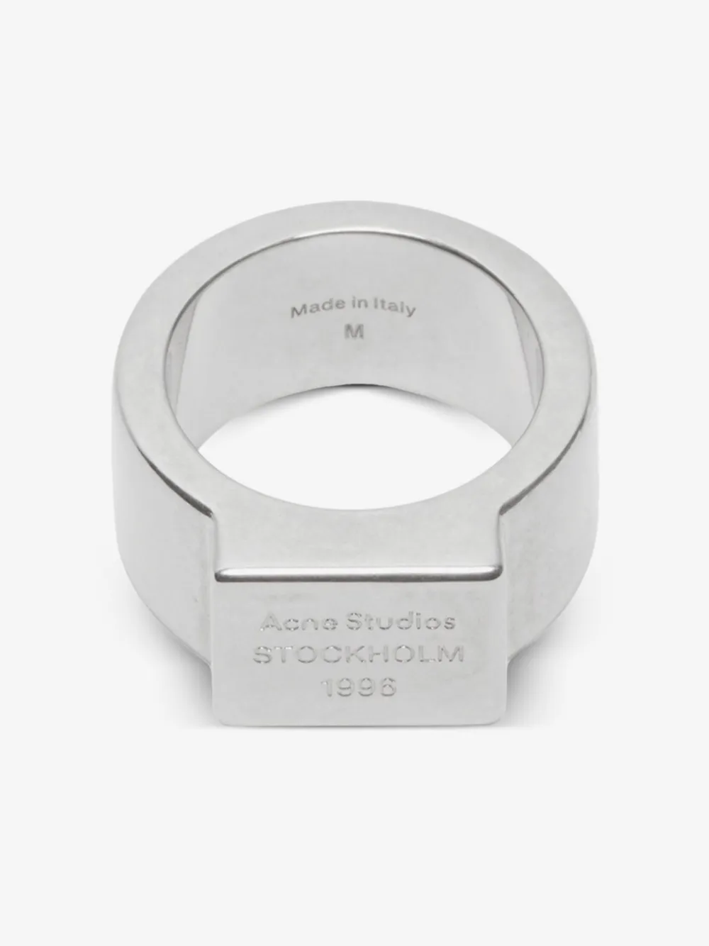 Acne Studios rectangular-logo signet ring | Silver | Image 1