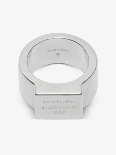 Acne Studios rectangular-logo signet ring