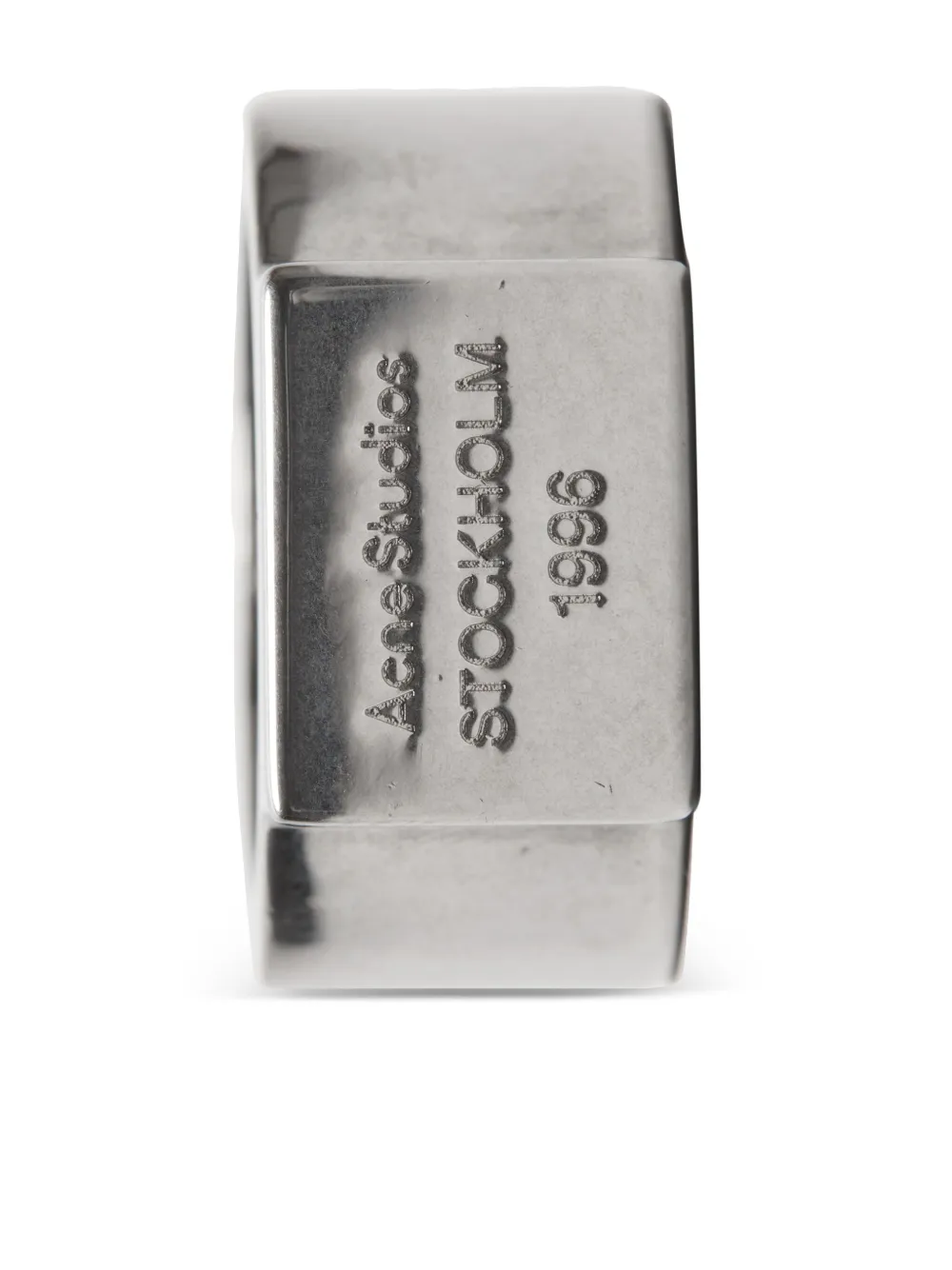  Acne Studios Rectangular-logo Signet Ring - Silver 