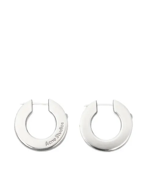 Acne Studios engraved-logo hoop earrings
