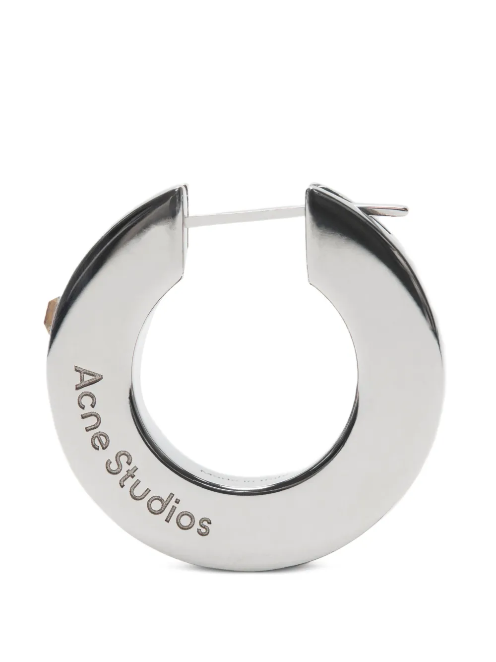 Acne Studios Engraved-logo Hoop Earrings In Silver