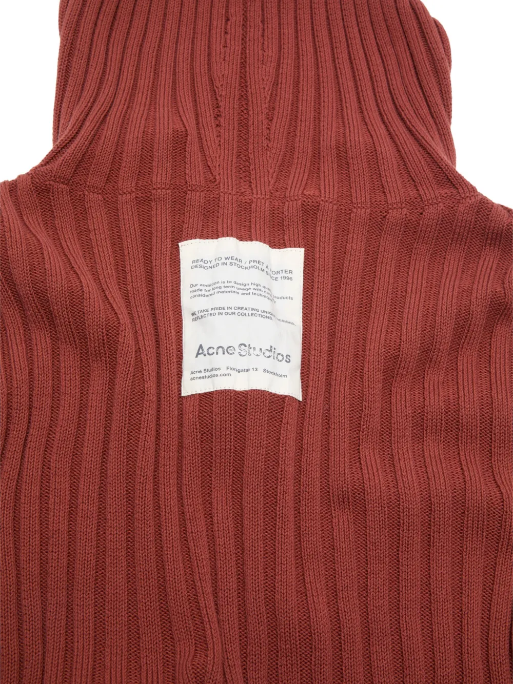 Acne Studios Gerippter Kapuzenpullover Mit Reissverschluss In Brown