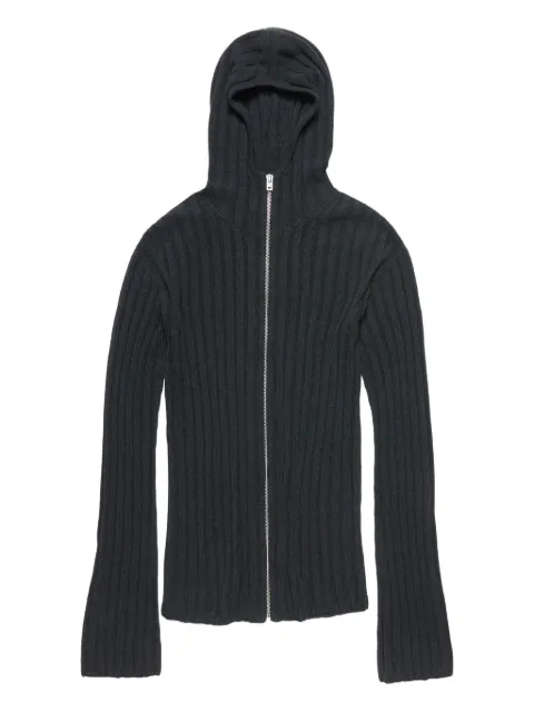 Acne Studios ribbed zip-up hooded cardigan