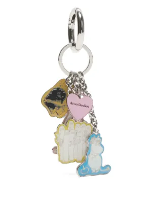 GANNI Brown Puppy Keyring | Gold | FARFETCH JO