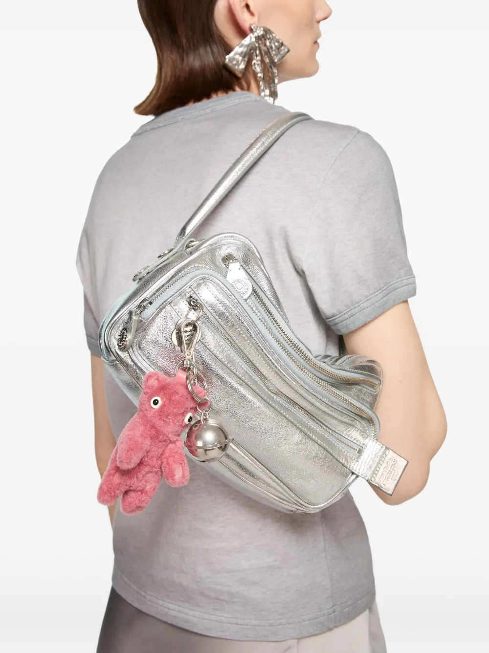 Acne Studios Teddy-bear Keyring In Pink