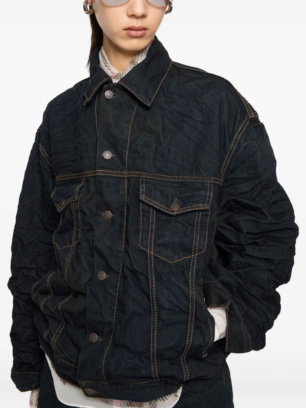 Acne Studios button-closure denim jacket Blauw