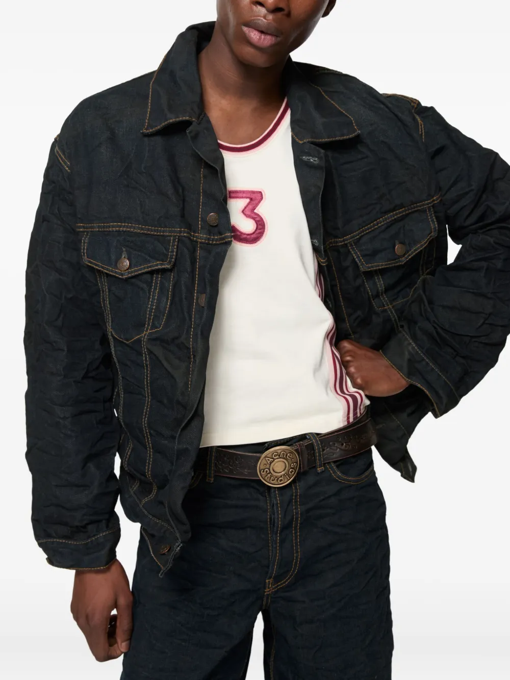 Acne Studios button-closure denim jacket Blauw