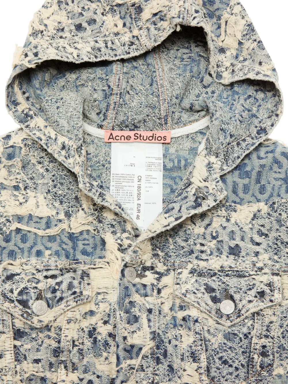 Acne Studios Gerafeld denim jack met capuchon Blauw