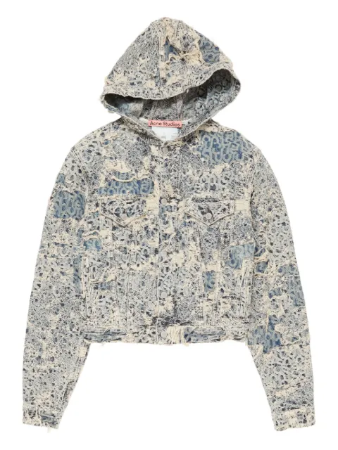Acne Studios hooded distressed denim jacket