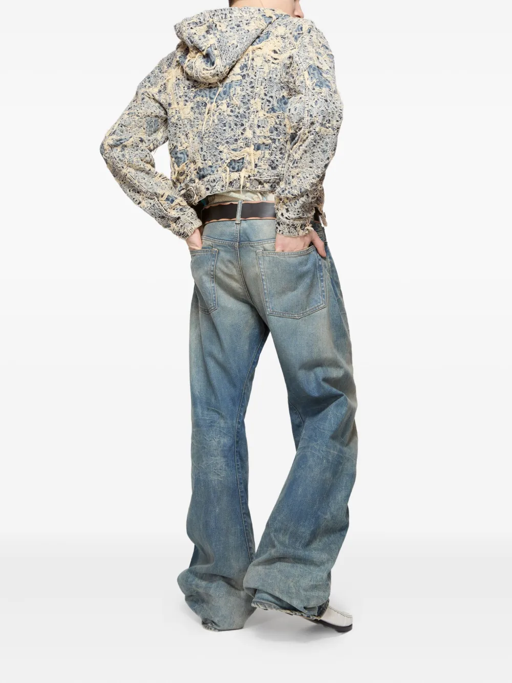 Acne Studios Gerafeld denim jack met capuchon Blauw