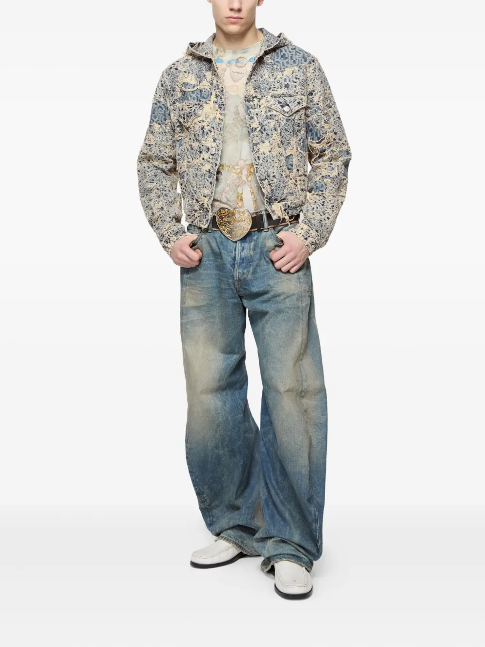 Acne Studios hooded distressed denim jacket | Denim Jackets | Image 2