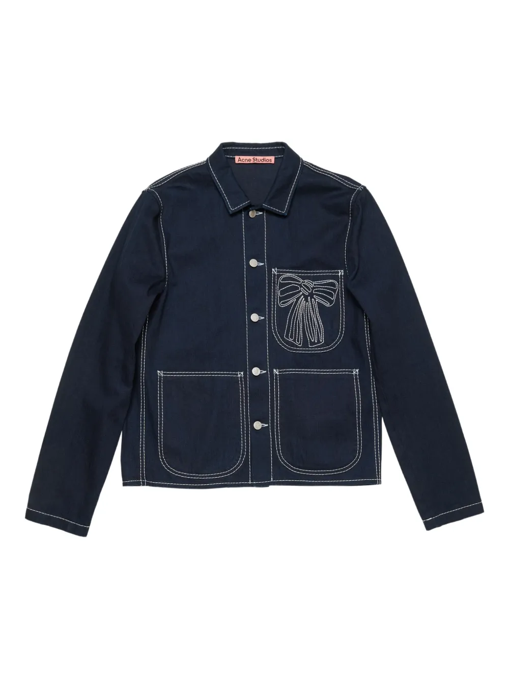 Acne Studios bow-embroidered denim jacket | Blue | Image 1