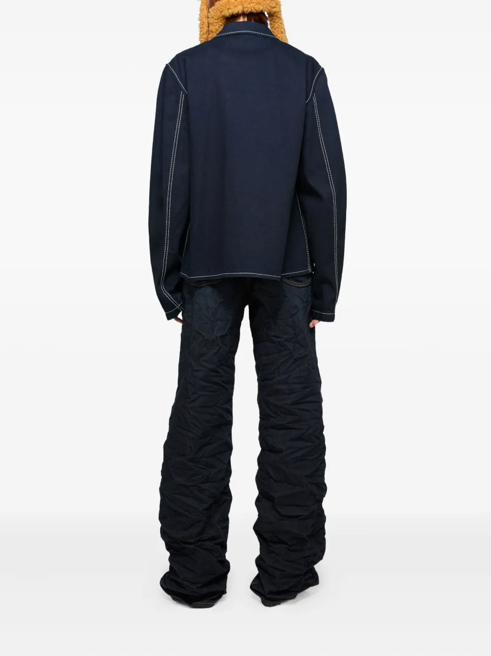 Acne Studios Denim jack met geborduurde strik Blauw