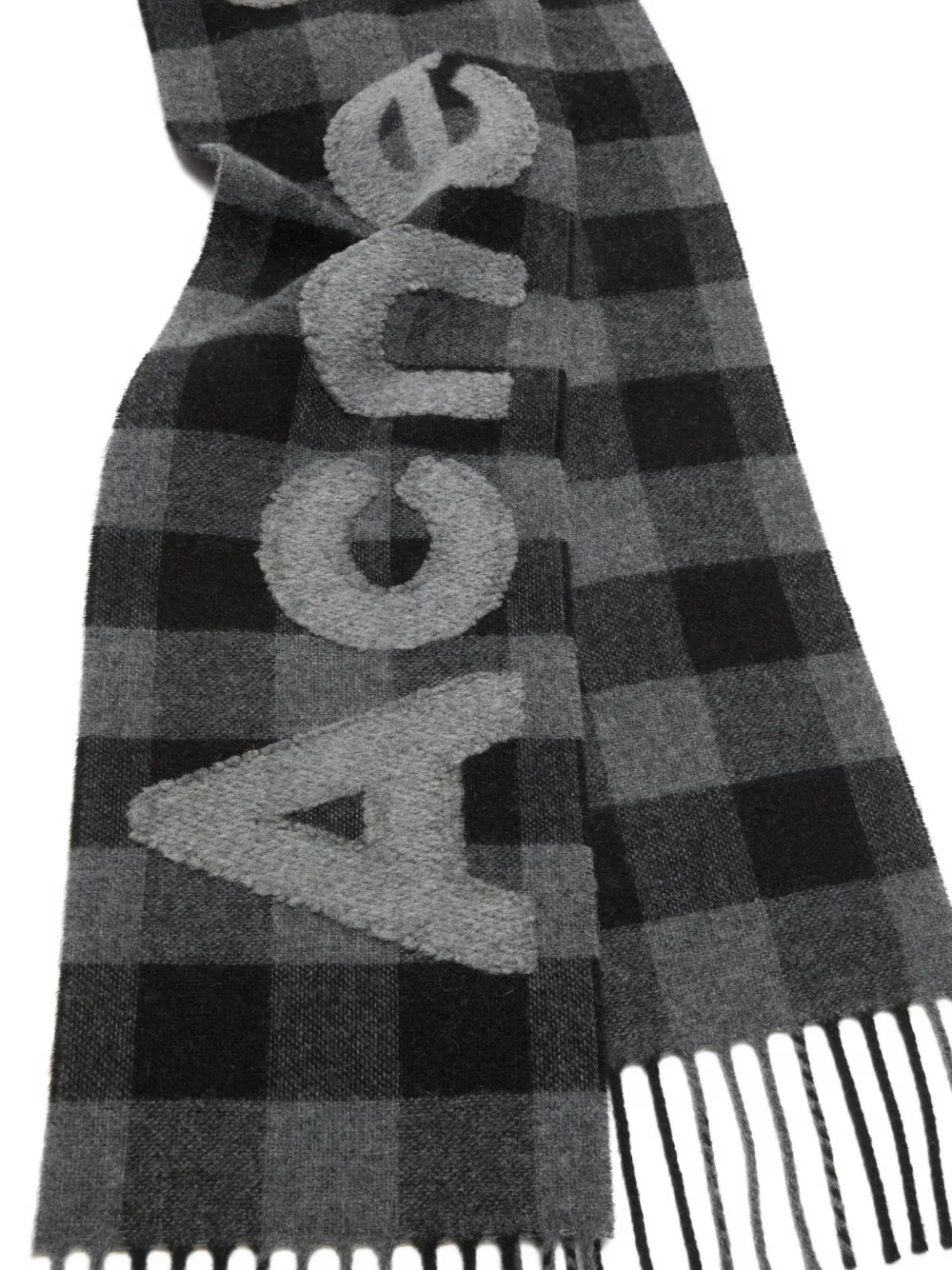 Acne Studios logo checked scarf | Women | Image 2