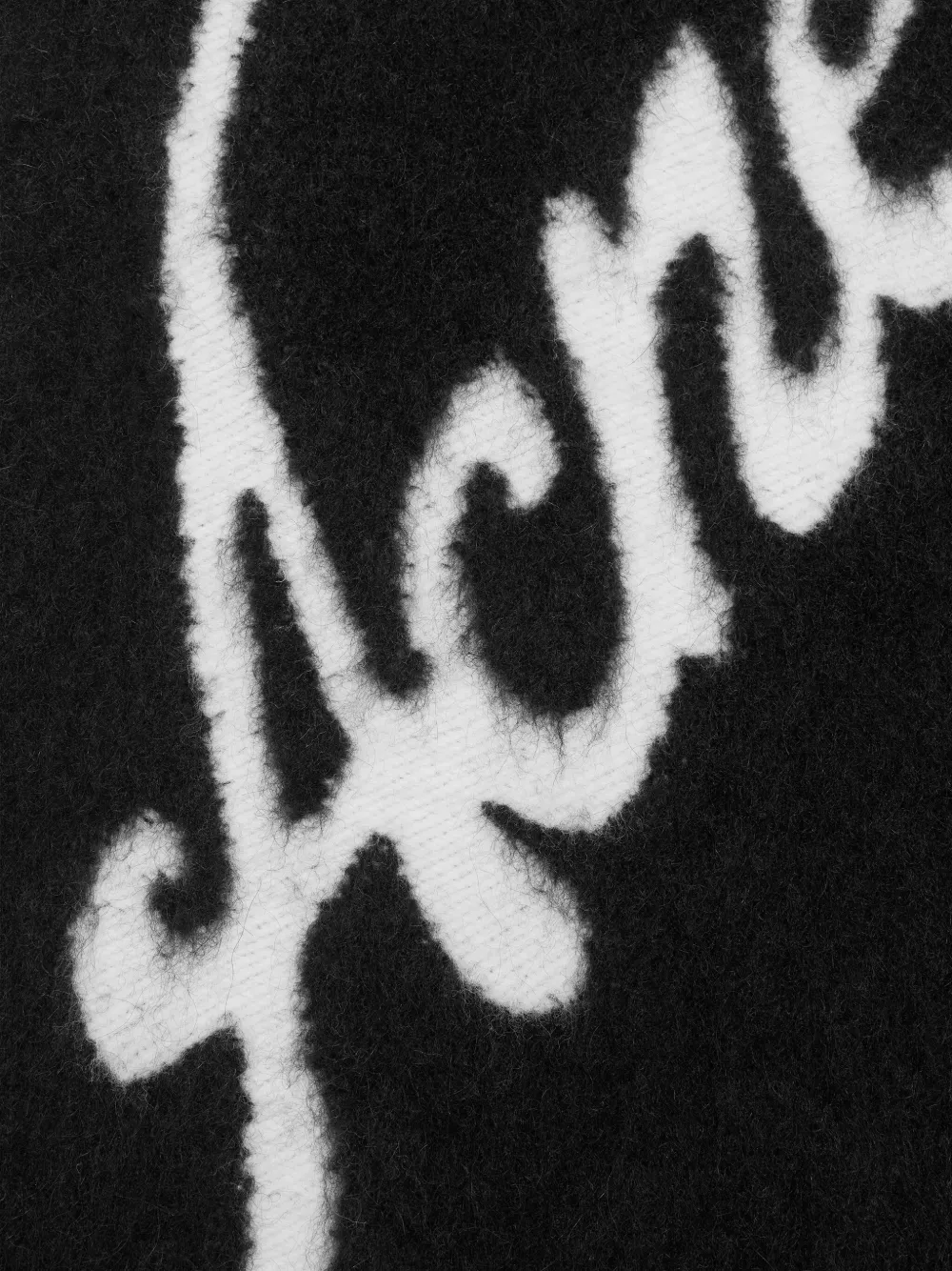 Acne Studios Logo-detail Fringe Scarf In Black