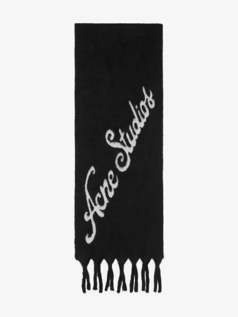 Acne Studios logo-detail fringe scarf