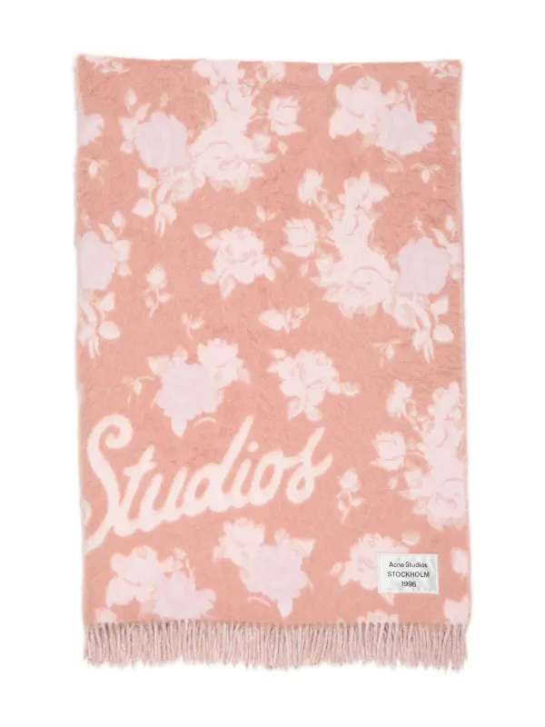 Acne Studios ロゴ スカーフ | ピンク | FARFETCH JP