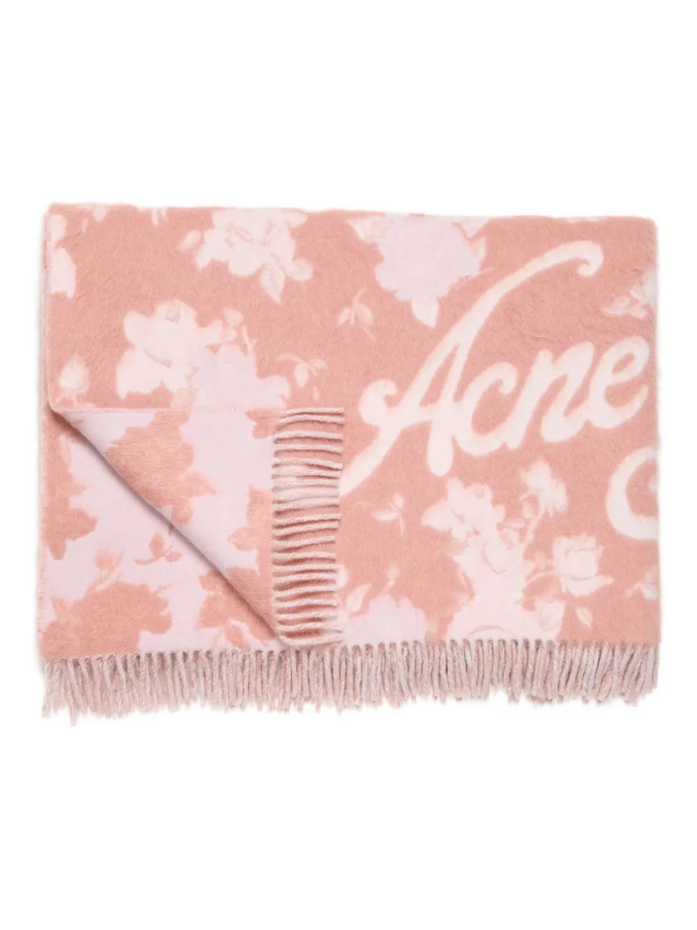 Acne Studios Logo-detail Scarf In Pink