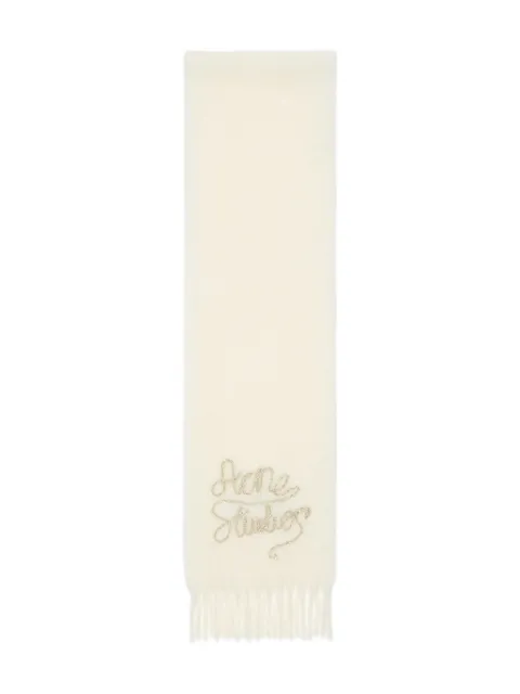 Acne Studios fringed logo-detail scarf