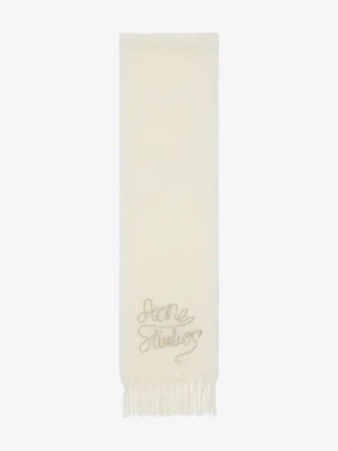 Acne Studios écharpe frangée à logo