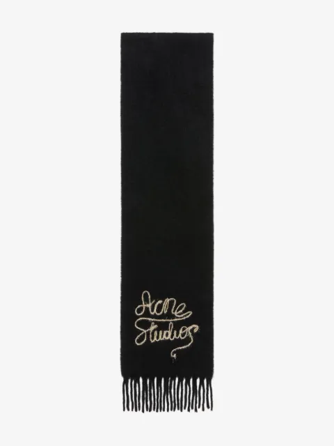 Acne Studios écharpe frangée à logo