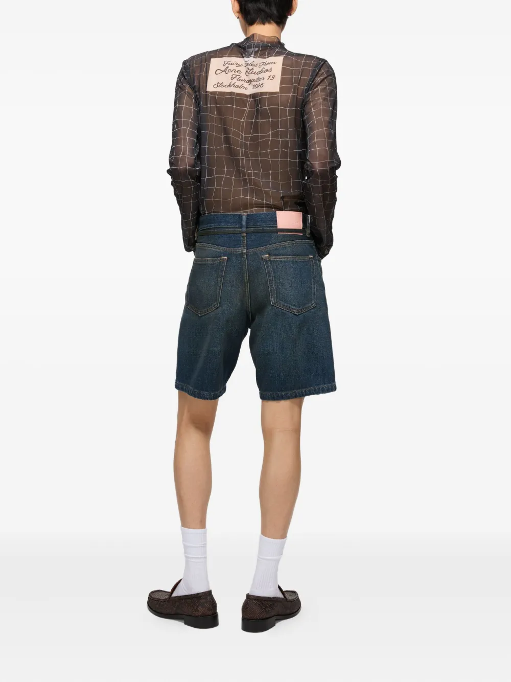 Acne Studios Katoenen denim shorts Blauw