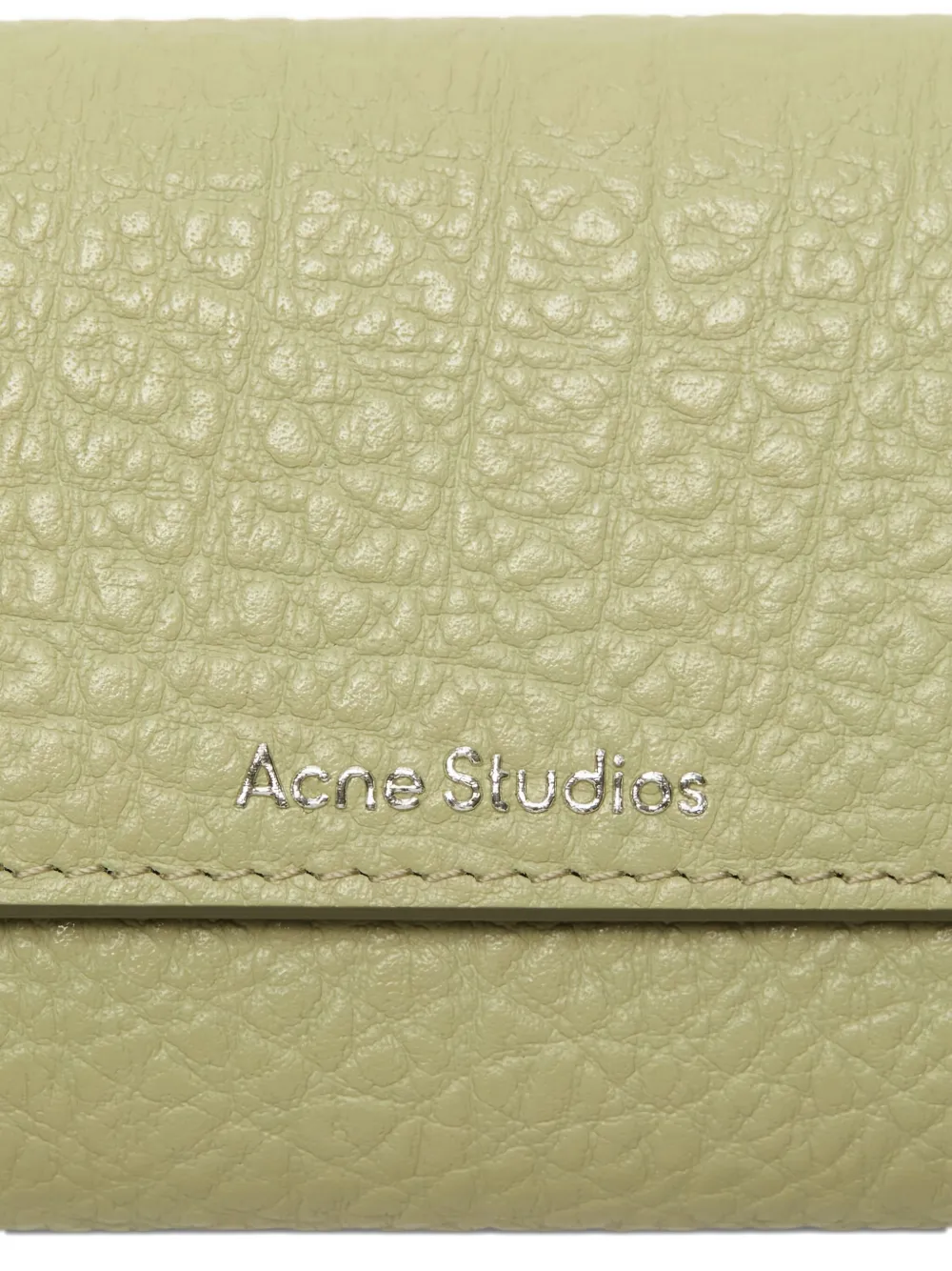 Acne Studios Tri-fold Leather Wallet In Green