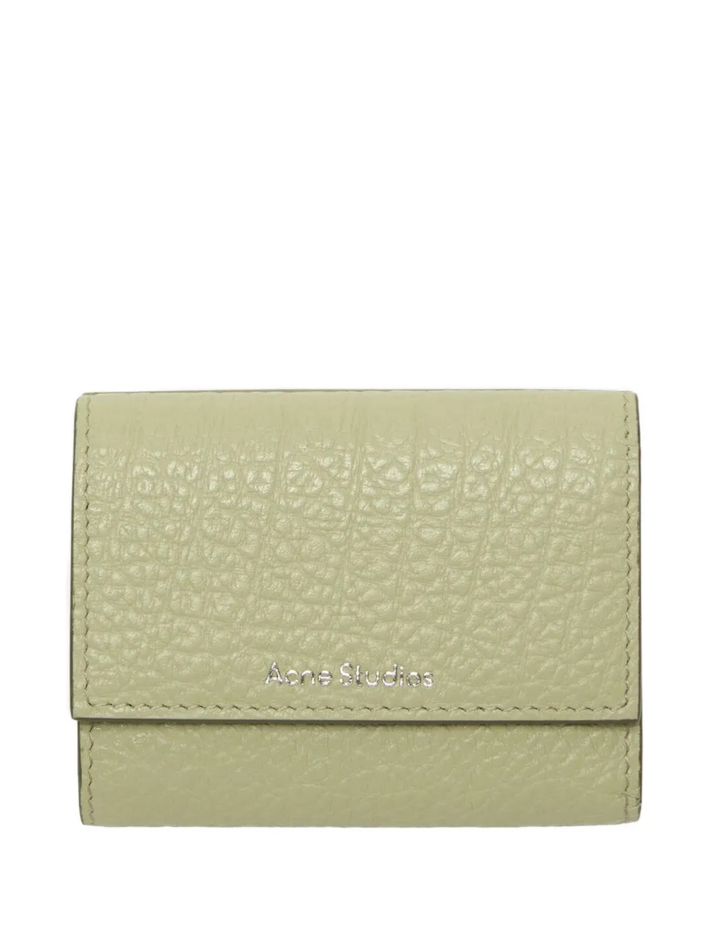 Acne Studios Tri-fold Leather Wallet In Green
