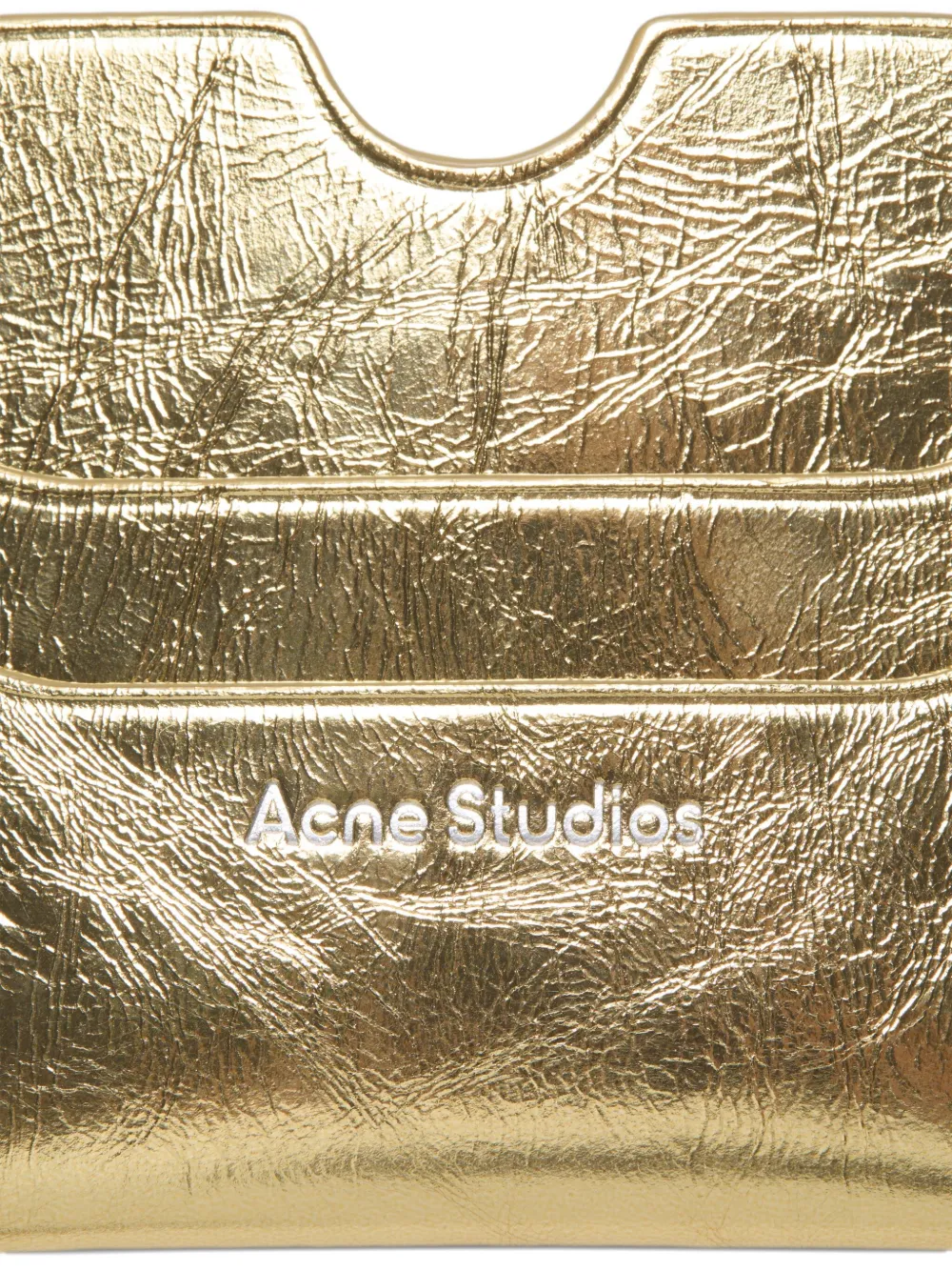 Acne Studios Leren pasjeshouder Goud