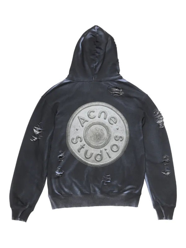 Acne Studios ダメージ ジップパーカー | ブラック | FARFETCH JP Acne Studios ダメージ ジップパーカー | ブラック | FARFETCH JP