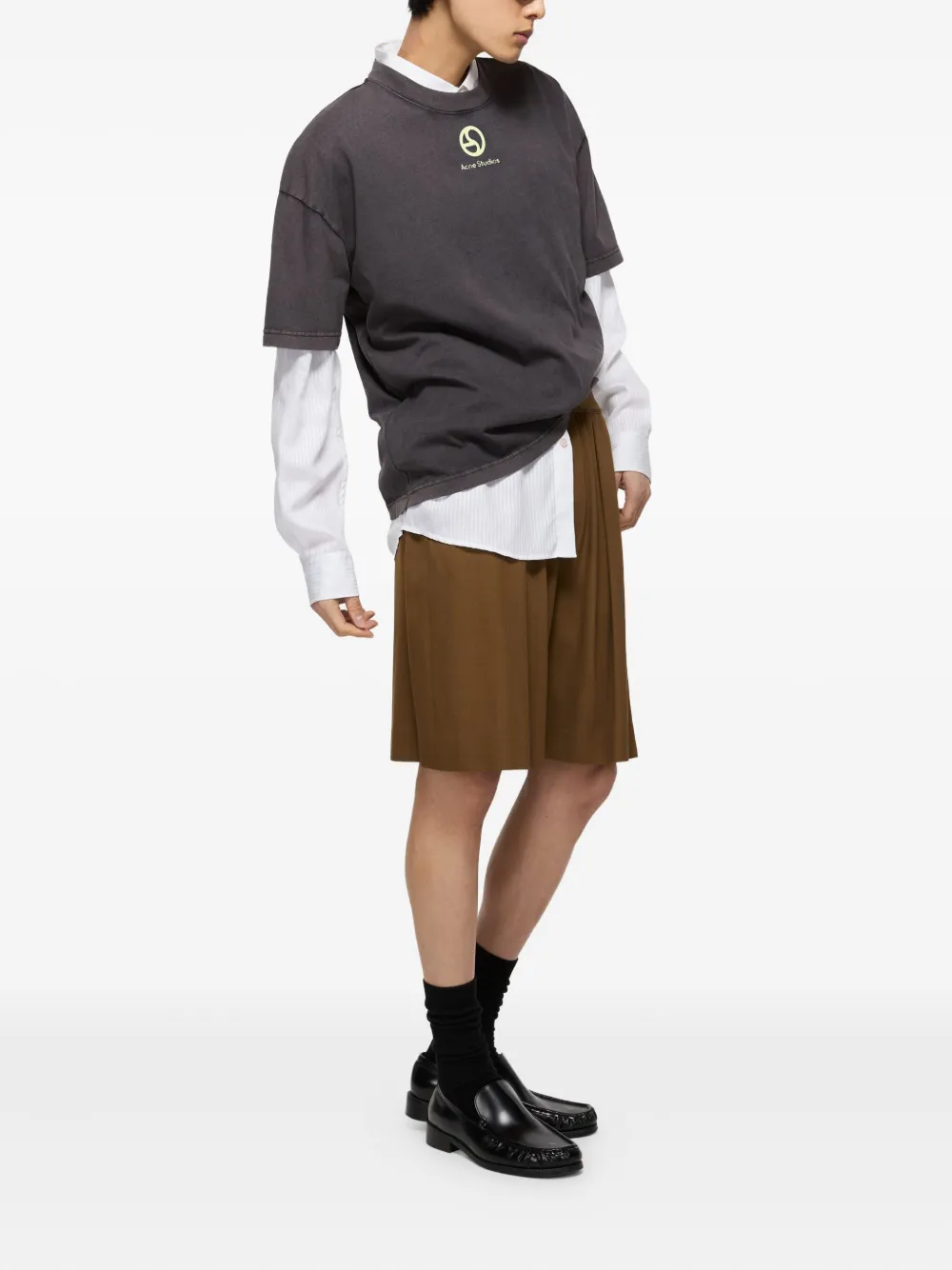 Acne Studios T-shirt met logoprint Grijs