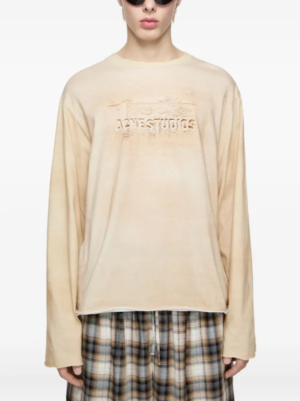 Acne Studios long-sleeve Logo T-shirt | Neutrals | FARFETCH