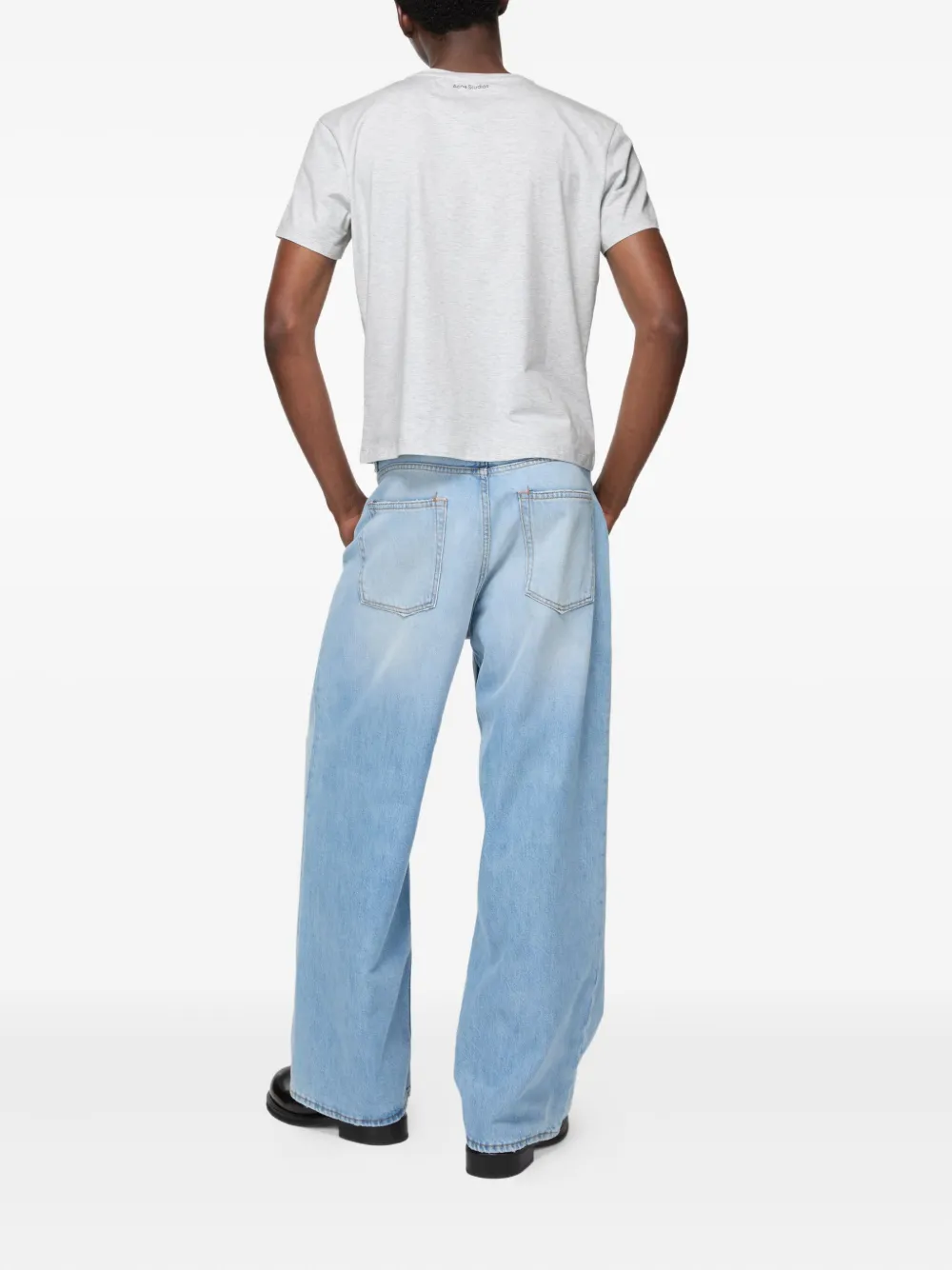 Acne Studios Logo-plaque Short-sleeve T-shirt In Gray