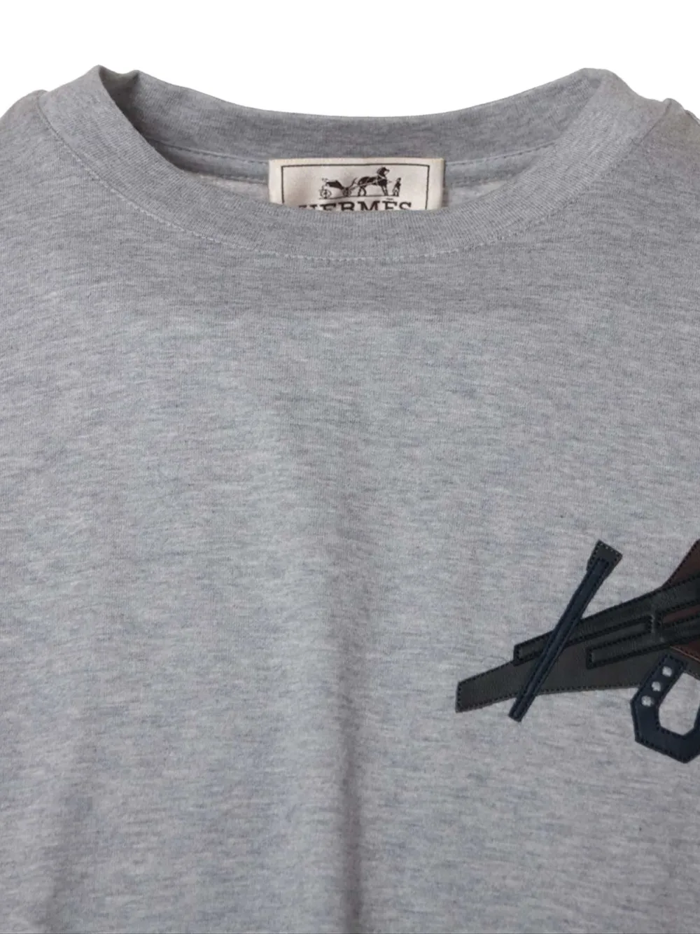 Pre-owned Hermes 1990-2010 Cotton T-shirt In Grey