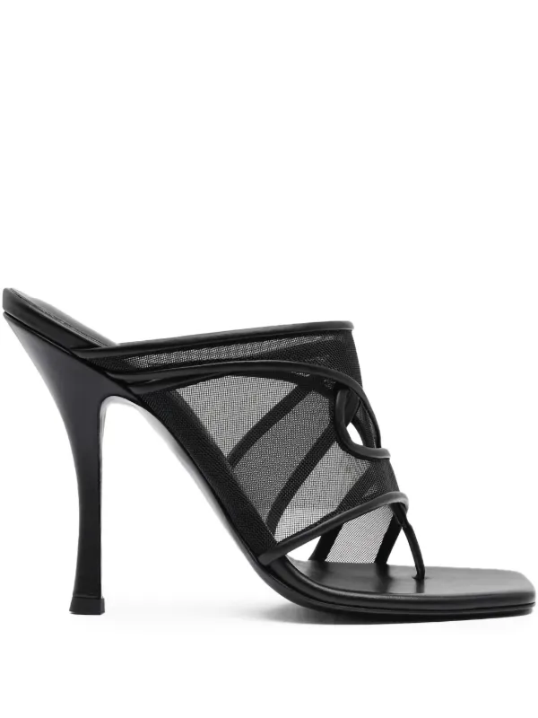 Christopher Esber Ringer Mesh-panel Heeled Mules in Black