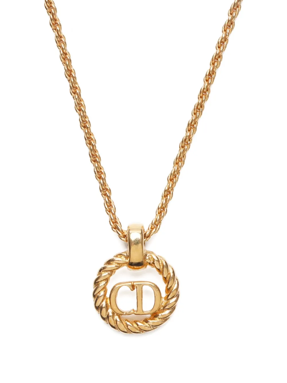 Christian Dior Pre-Owned 1990-2015 logo-pendant necklace | Image 2